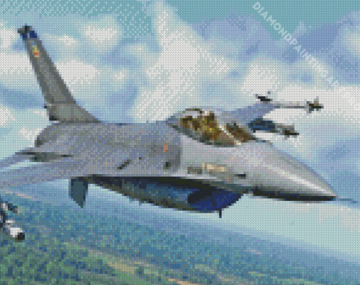 War Aircraft F 16 Fighting Falcon Diamond Painting