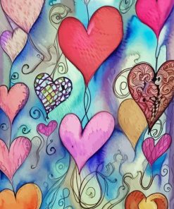 Whimsical Hearts Diamond Painting