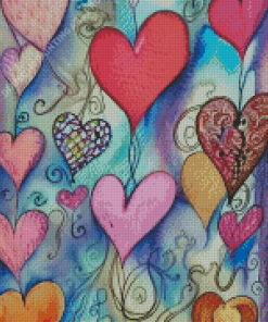 Whimsical Hearts Diamond Painting