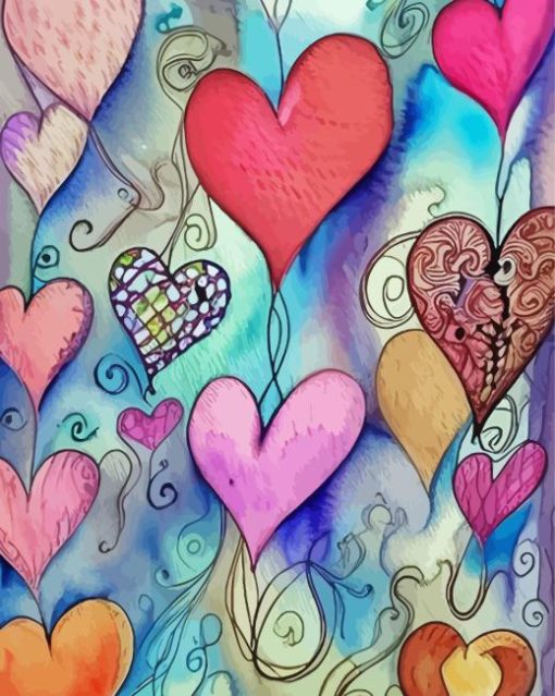 Whimsical Hearts Diamond Painting