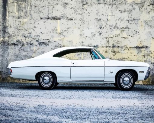 White 68 Chevy Impala Diamond Painting