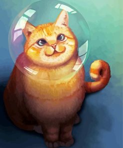 Aesthetic Cat With Bubble Diamond Painting