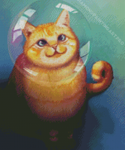 Aesthetic Cat With Bubble Diamond Painting