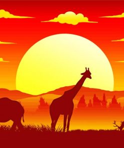 Aesthetic Sunset Safari Diamond Painting