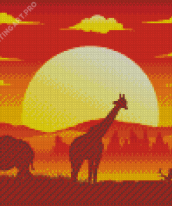 Aesthetic Sunset Safari Diamond Painting