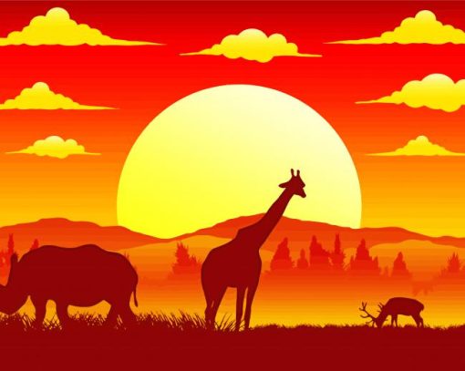 Aesthetic Sunset Safari Diamond Painting