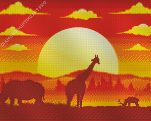 Aesthetic Sunset Safari Diamond Painting