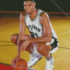 Tim Duncan Basketballer Holding A ball Diamond Painting