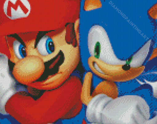 Aesthetic Mario Sonic Diamond Painting