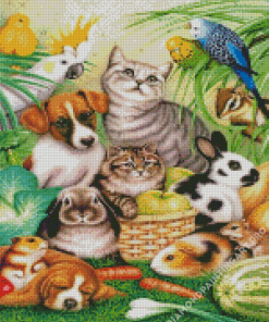 Cartoon Animals Reunited Diamond Painting