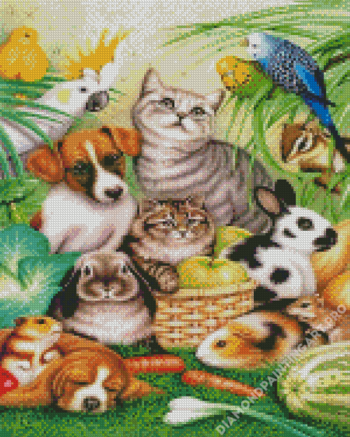 Cartoon Animals Reunited Diamond Painting