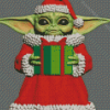 Baby Yoda Santa With Gift Diamond Painting