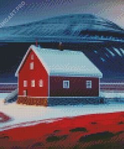 Barn In Snow Diamond Painting