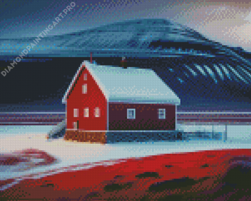 Barn In Snow Diamond Painting