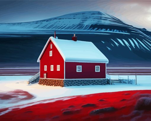 Barn In Snow Diamond Painting