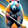 Bear Playing Hockey Diamond Painting