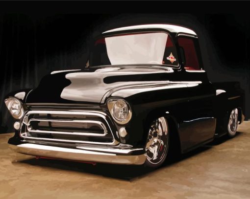 Black Camionnette Chevrolet Diamond Painting