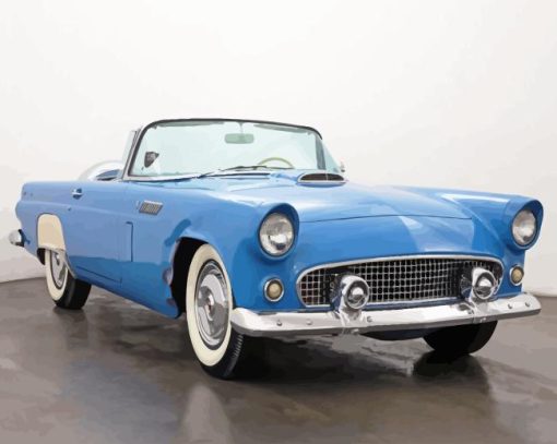 Blue 1956 Thunderbird Car Diamond Painting