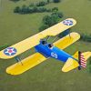 Blue Yellow Vintage Plane Diamond Painting