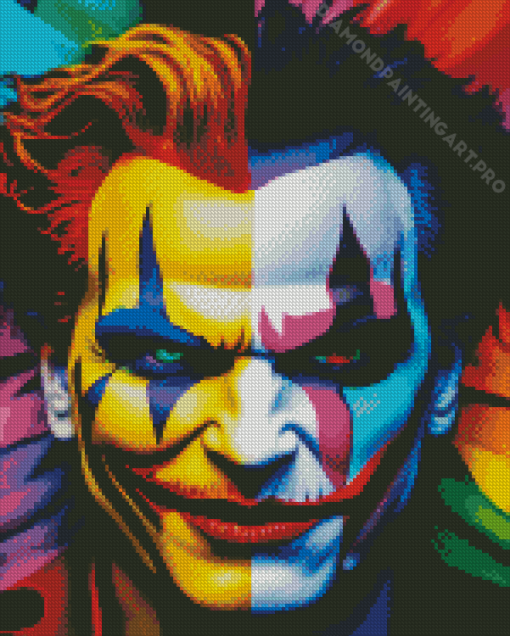 Colorful Creepy Clown Diamond Painting