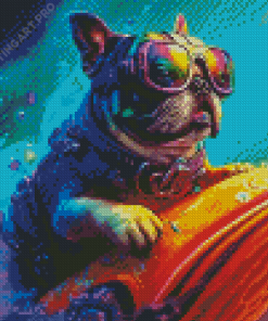 Colorful Flying Dog Diamond Painting