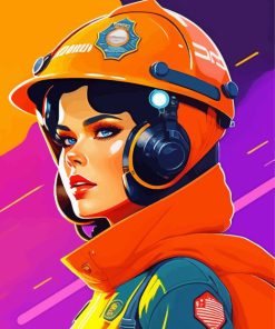 Firefighter Lady Diamond Painting