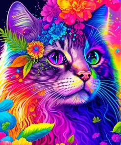 Floral Cat Diamond Painting