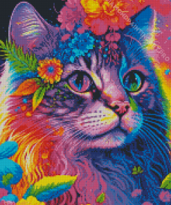 Floral Cat Diamond Painting