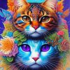 Floral Cats Diamond Painting