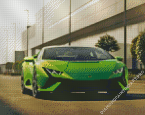 Green Lamborghini Huracan Evo Gt Diamond Painting