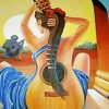 Abstract Guitar Lady Art Diamond Painting