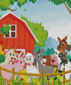 Happy Farm Animals Diamond Painting