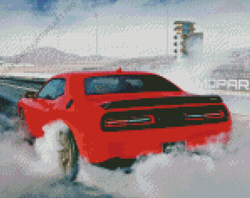 Hellcat Srt With Smoke Diamond Painting