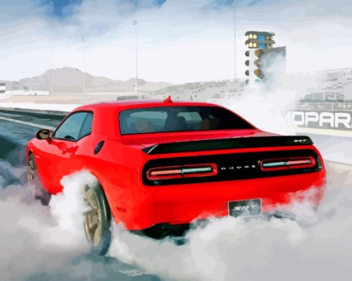 Hellcat Srt With Smoke Diamond Painting