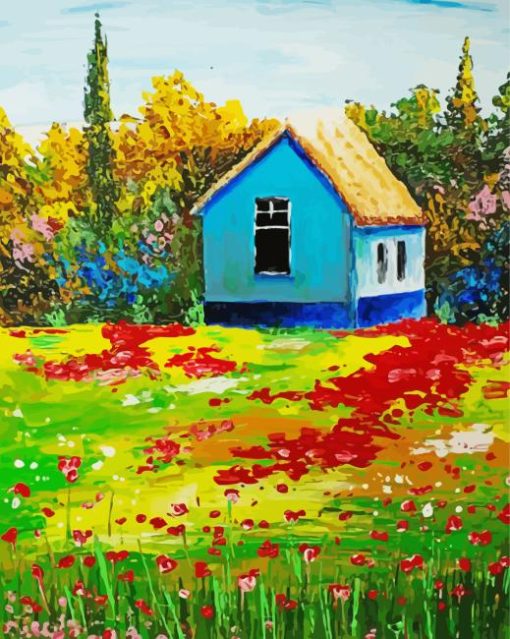 House Near Fields Diamond Painting