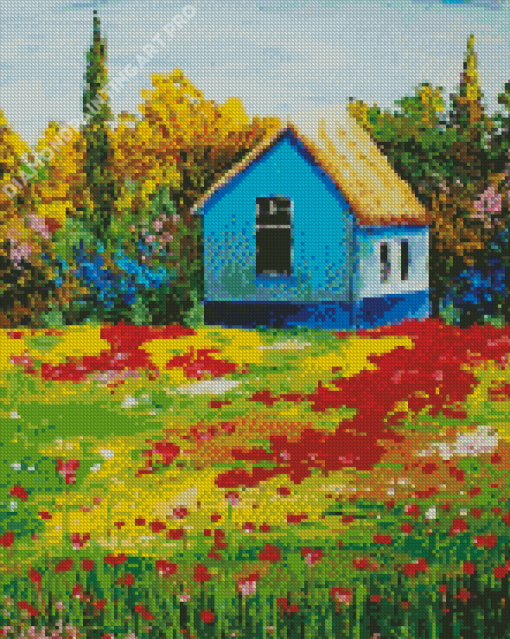 House Near Fields Diamond Painting