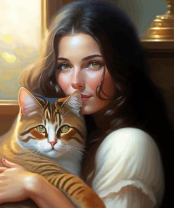 Lady And Cat Diamond Painting