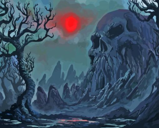 Landscape Fantasy Skull Diamond Painting