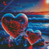 Love Flowers Heart Diamond Painting