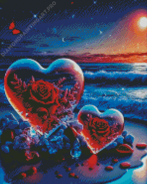 Love Flowers Heart Diamond Painting