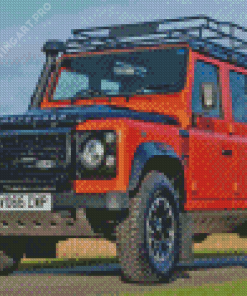 Orange Land Rover Jeep Diamond Painting