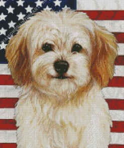 Patriotic Cavachon Diamond Painting