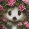 Pink Floral Hedgehog Diamond Painting