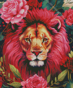 Pink Lion Diamond Painting