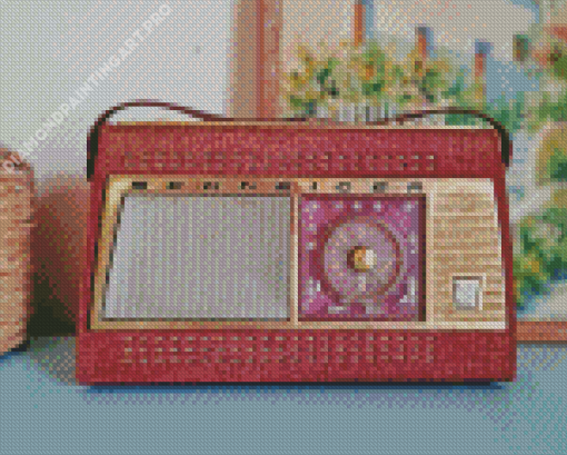 Pink Vintage Radio Diamond Painting