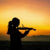 Playing Violin With Sunset Diamond Painting