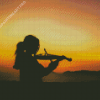 Playing Violin With Sunset Diamond Painting