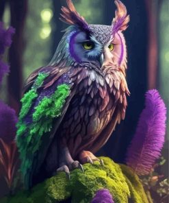 Purple Owl Diamond Painting