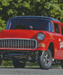 Red 1955 Chevy Gasser Diamond Painting