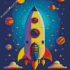 Space Rocket Diamond Painting